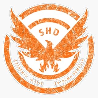 The Division SHD Logo Distressed Orange Window Bumper Sticker Decal 5"