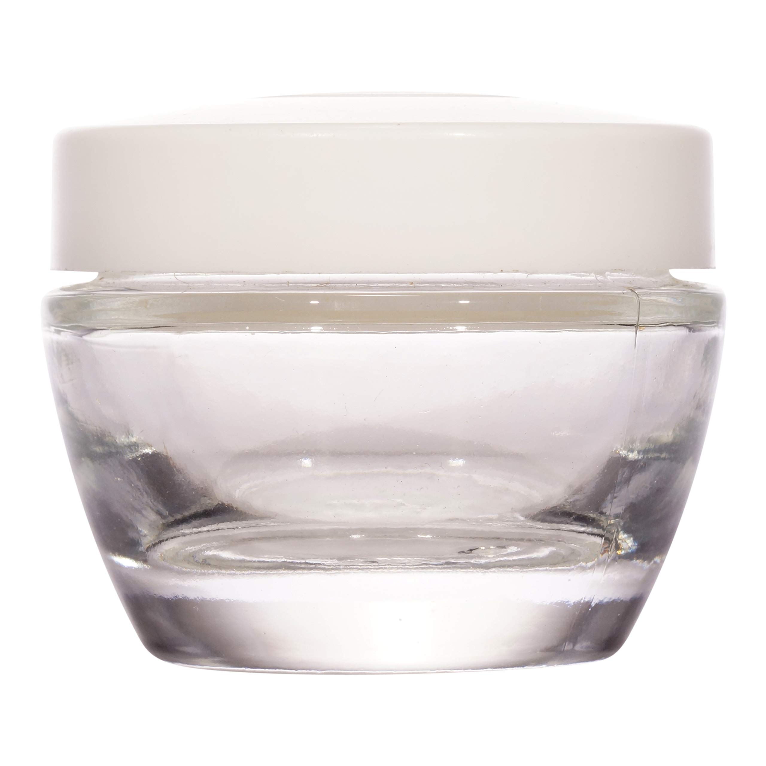 3 Sets of Rentra S.P.A® 30ml Premium Clear Transparent Round Tapered Empty Glass Jar + White Lid