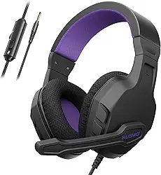 NUBWO U3 Fone de Ouvido Com fio e Microfone, Fone de Ouvido Gamer Hadset for PC, PS4, PS5, Xbox, Mac, Switch, Gaming Headphones with Mic Clear Call, Lightweight & in-Line Control