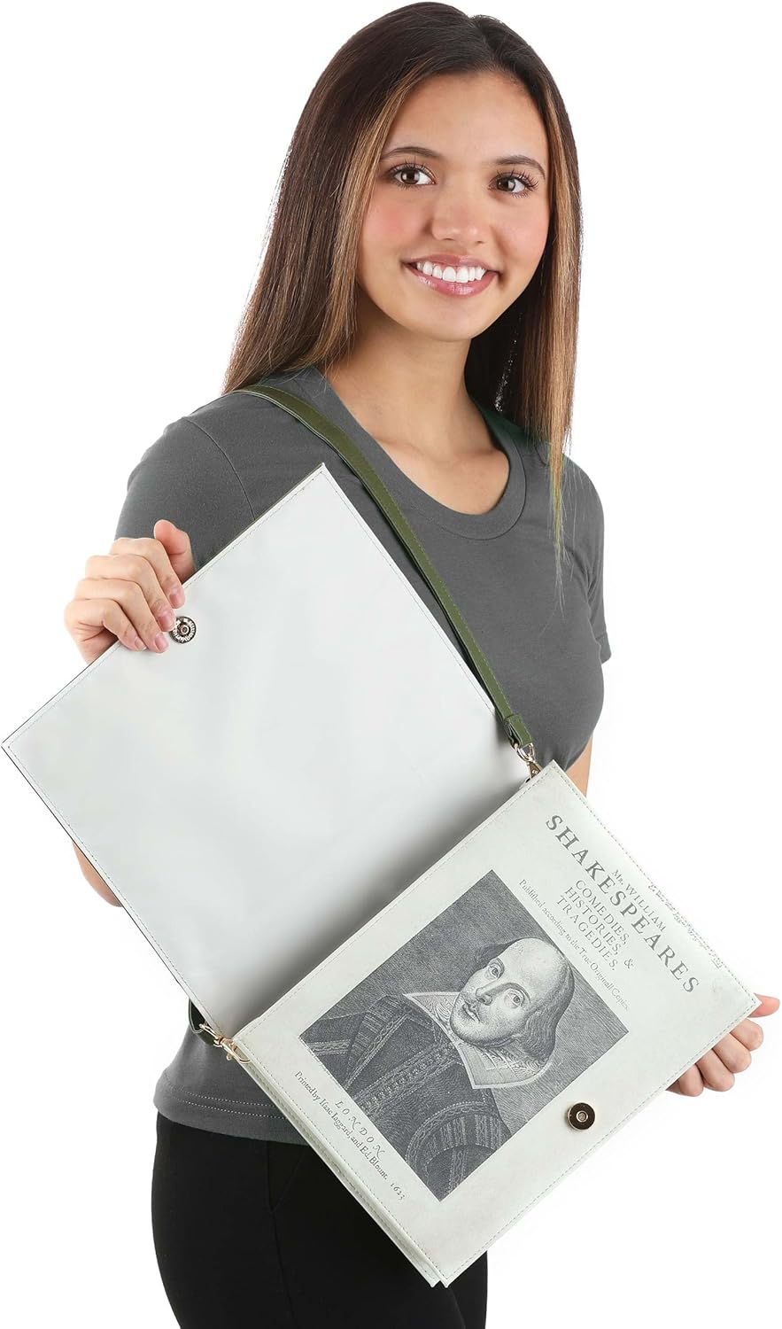 Shakespeare Book Costume Purse - Faux Leather Bag with Adjustable Strap, Literary Design