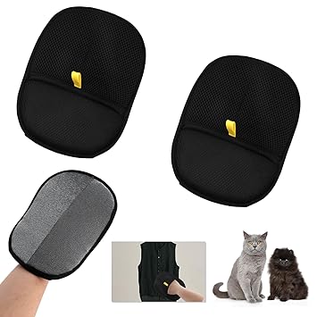 2 Pcs Double-Sided Pet Grooming Gloves, Pet Grooming Gloves for Dogs Bathing Pet Hair Remover Gloves Versatile Pet Grooming Gloves for Dog & Cat Washing Deshedding Grooming