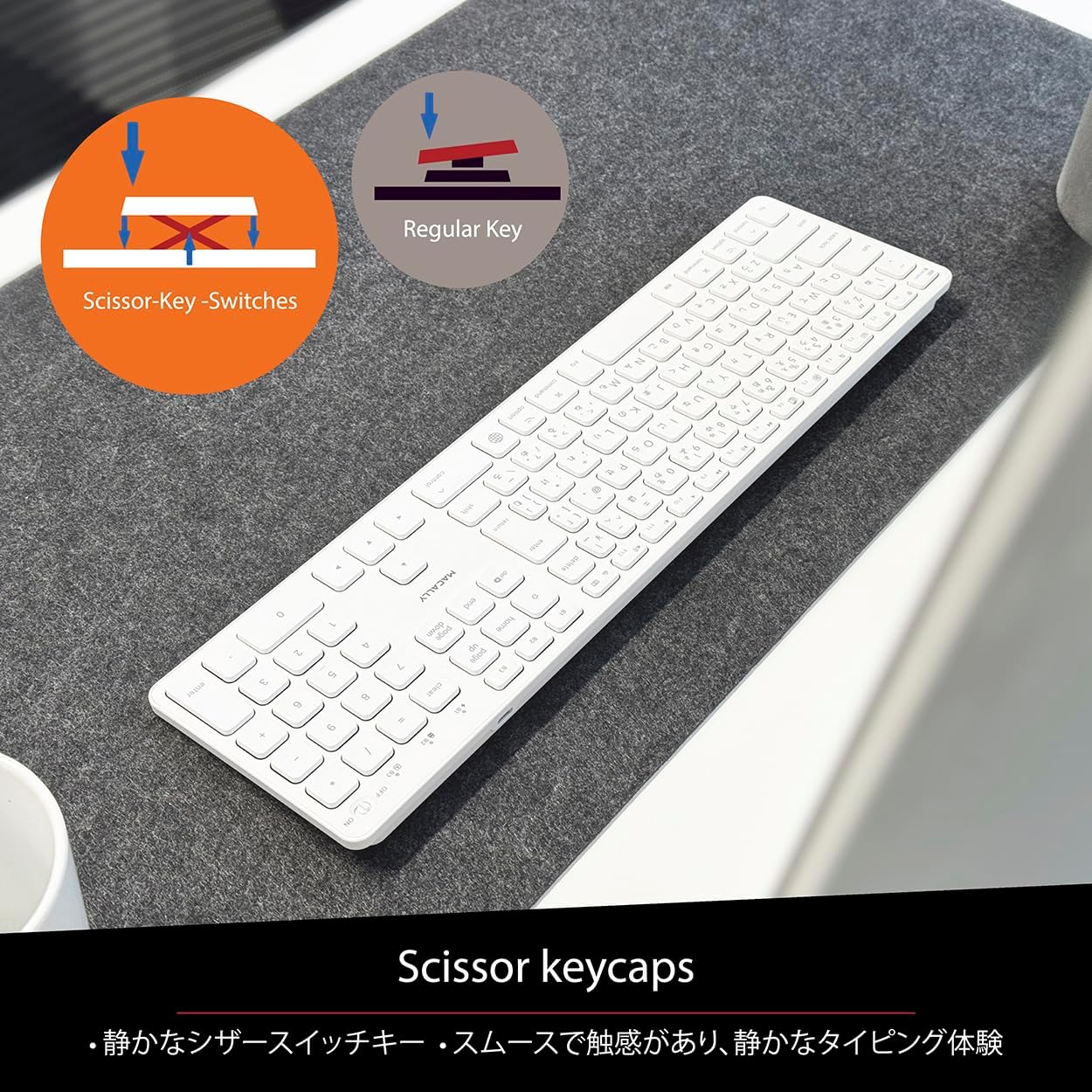 Diagram showing scissor-key-switches