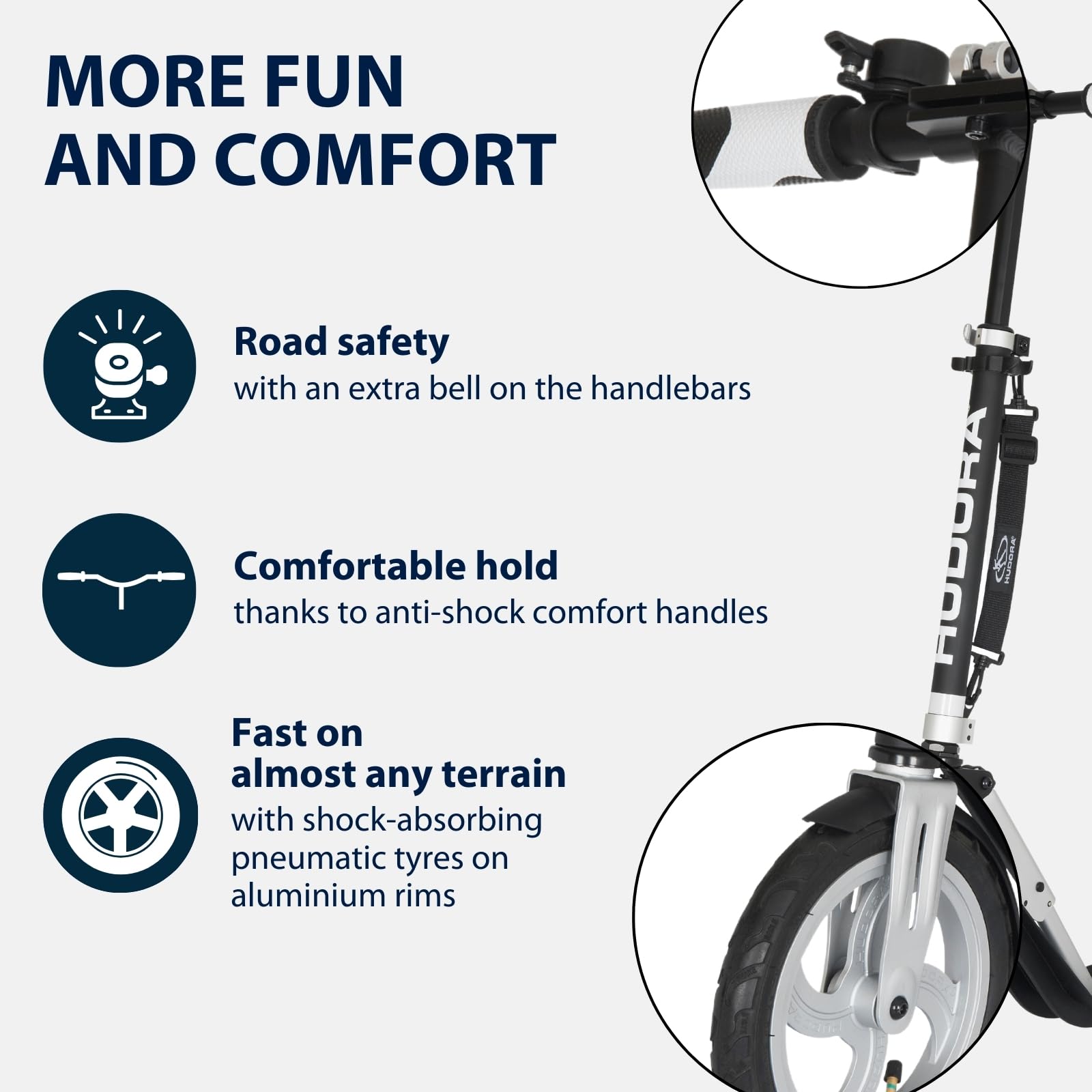 Hudora Dziecięcy skuter aluminiowy AIR 230 Big Wheel, wielokolorowy, 230 mm