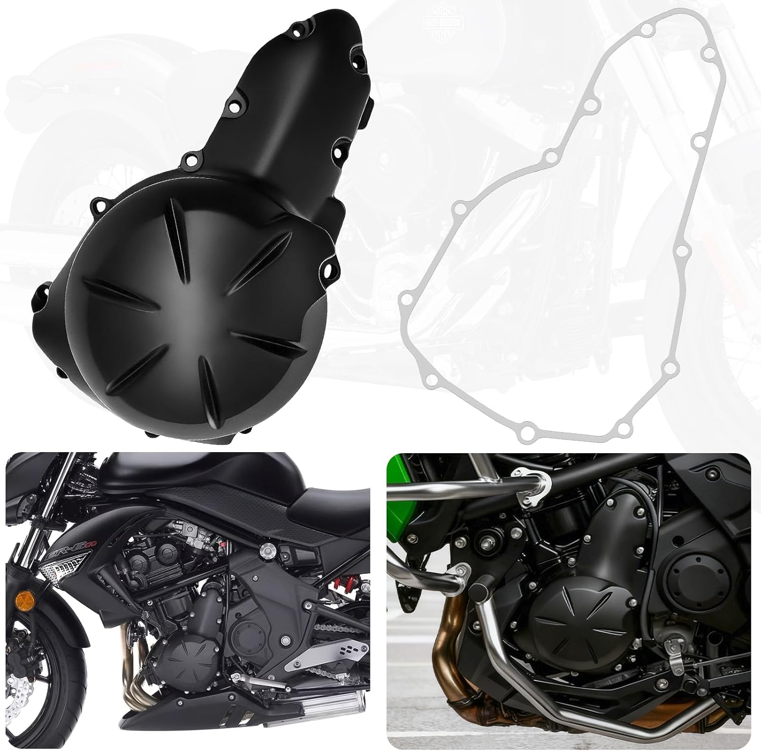 Engine Stator Crankcase Cover Fits for Kawasaki EX650 Ninja 650R 2009-2011, Versys 2010-2013, Versys 650 ABS 2014-2021, 650 LT 2015-2017 Models, Replace# 14031-0096