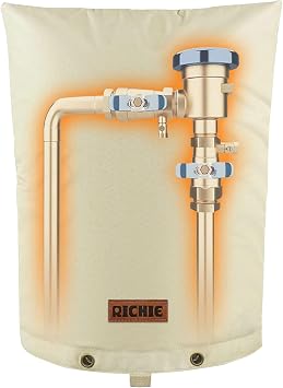 RICHIE 16"x20" Backflow Preventer Cover - 5-Layer Heavy-Duty Insulation for Winter Freeze Protection Down to 5F, Weatherproof Outdoor Cover for Sprinkler Valves, Well Pumps, Pipes & PVB Beige