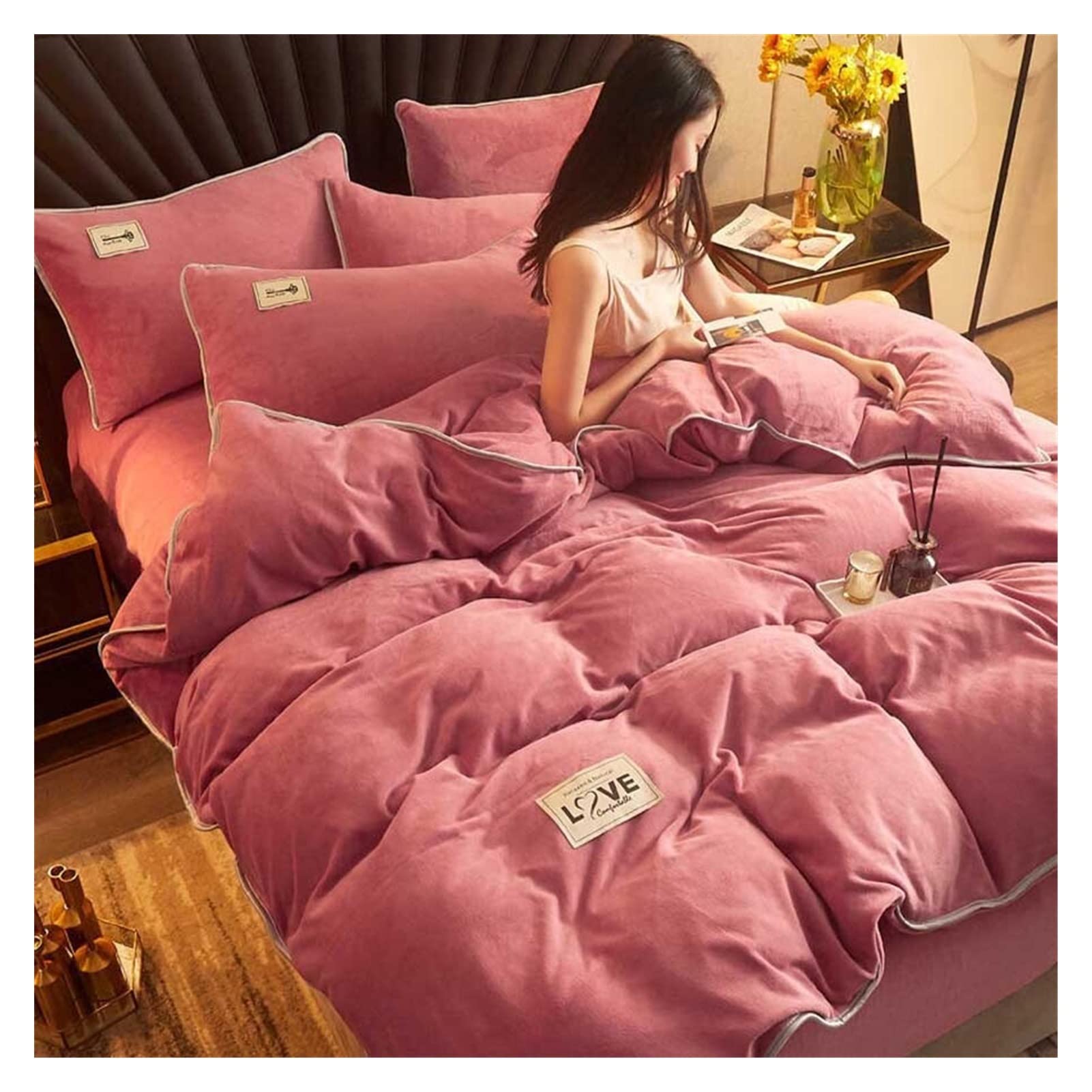 キルトベッドカバー寝具3点セットフランネル生地 暖かい 保温 軽い Amazon｜フランネル キルトカバーセット 1/3点 スーパーソフト 厚手