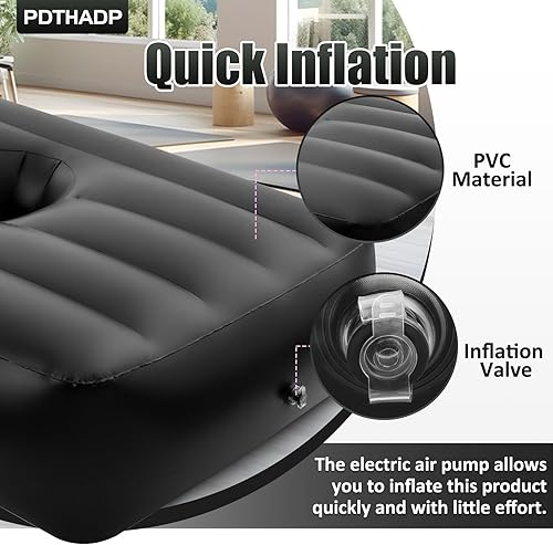 Miniatura 3 de BBL - Cama de 72 x 40 x 17 pulgadas BBL con agujero, cama inflable de PVC ergonómico, cama BBL para después de cirugía para dormir, colchón inflable