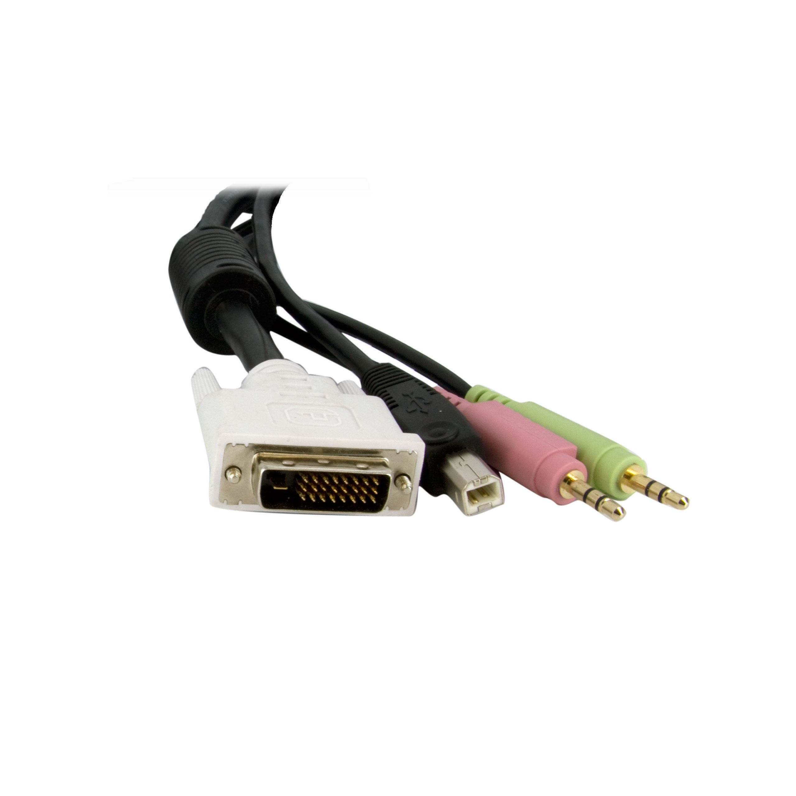 StarTech.com Cavo switch KVM DVI-D Dual Link USB 4 in 1 con audio e microfono 1,8 m (DVID4N1USB6)