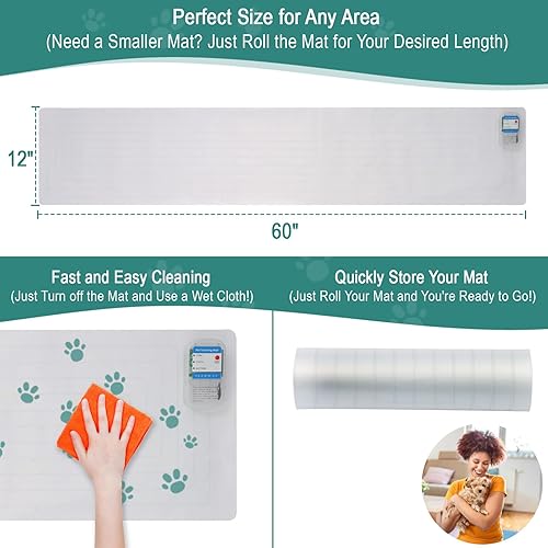 Miniatura 9 de SEERWAY Scat Pet Shock Mat para interiores almohadillas de entrenamiento seguras para perros y gatos tapete repelente eléctrico mantiene a las