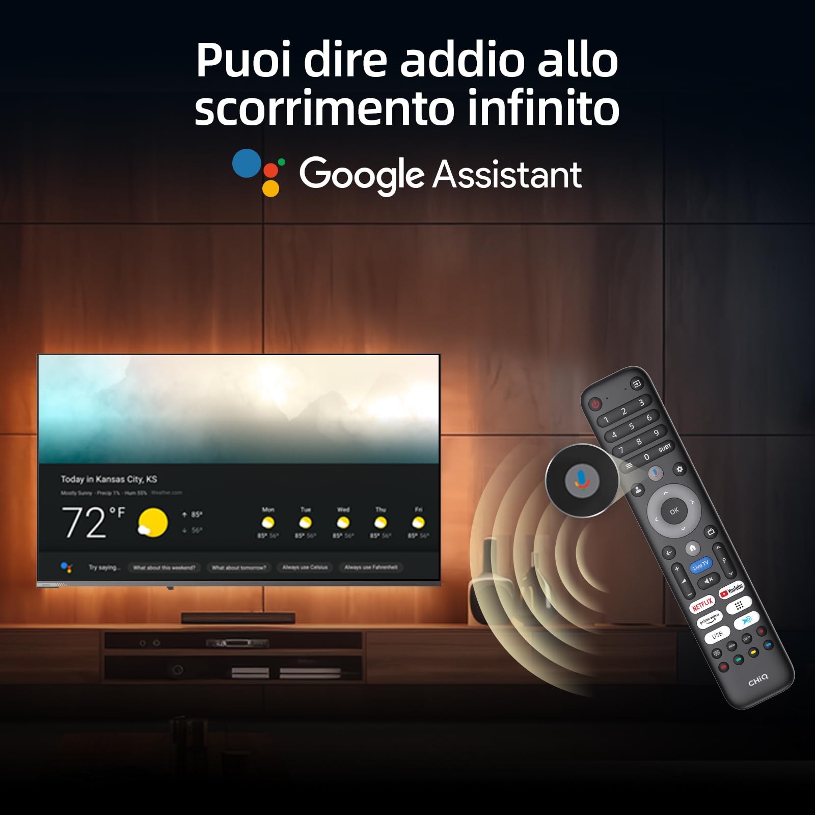 CHiQ 32QA10 32 Pollici QLED Full HD Smart TV HDR10, Dolby Audio, HEVC Main 10, Chromecast Integrato Triplo Tuner (DVB-C/T/T2/S/S2), Nuovo Modello