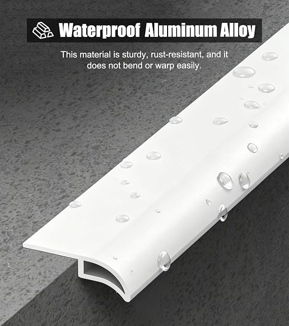 Roof Eaves Drip Edge Rain Strip, White Metal Door Drip Guard, Exterior Wall Drip Line for Patio, Window Sill Weatherproof Rainwater Deflector Gutter(20.2mm (3/4),1.5m (5ft))