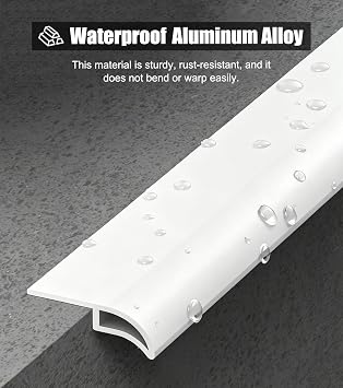 Roof Eaves Drip Edge Rain Strip, White Metal Door Drip Guard, Exterior Wall Drip Line for Patio, Window Sill Weatherproof Rainwater Deflector Gutter(20.2mm (3/4),1.5m (5ft))