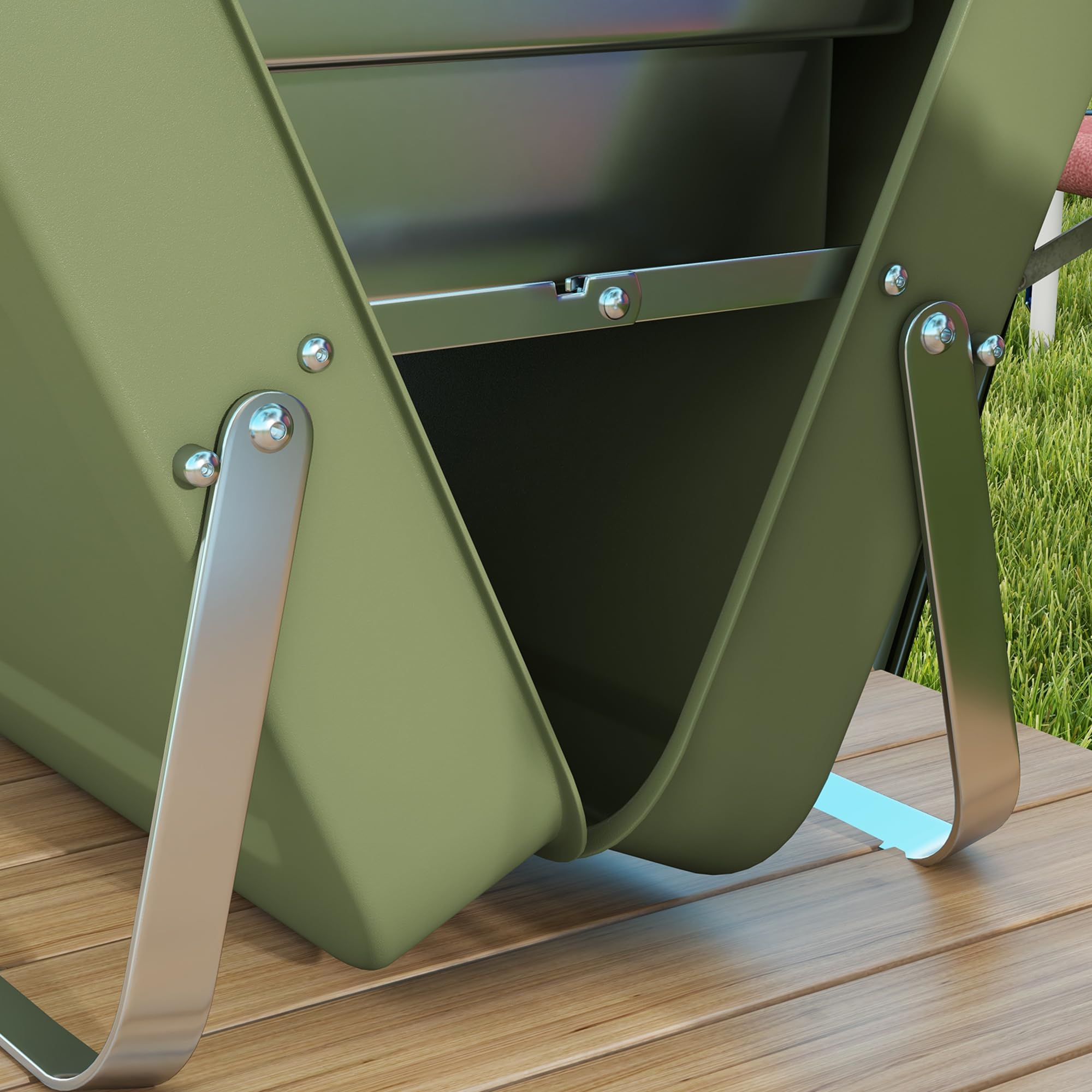 Outsunny Grill stołowy węglowy z misą na węgiel Zielony 47x30x28 cm