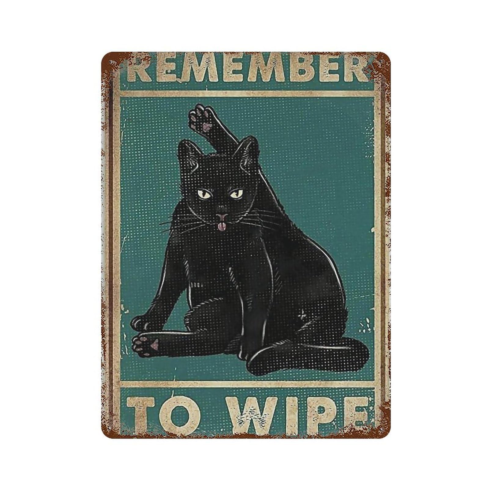 YHGERTKU Funny Retro Cat 6 Wall Art Retro Iron Vintage Metal Tin Sign Poster Modern Decor for Living Rooms Gift 40x30cm