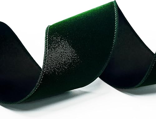 Miniatura 4 de CT CRAFT LLC Cinta de terciopelo liso con alambre para decoración del hogar de Navidad, envoltura de regalos, manualidades de bricolaje, 2.5