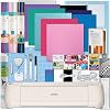 Cricut Explore 4 Machine Ultimate Card Sampler Set - Vinyl Sampler, Insoluble Ink Card Making Kit Heat Transfer Vinyl Tool Set Cutting Mat - Beginner Die Cutting Machine Set for DIY Projects