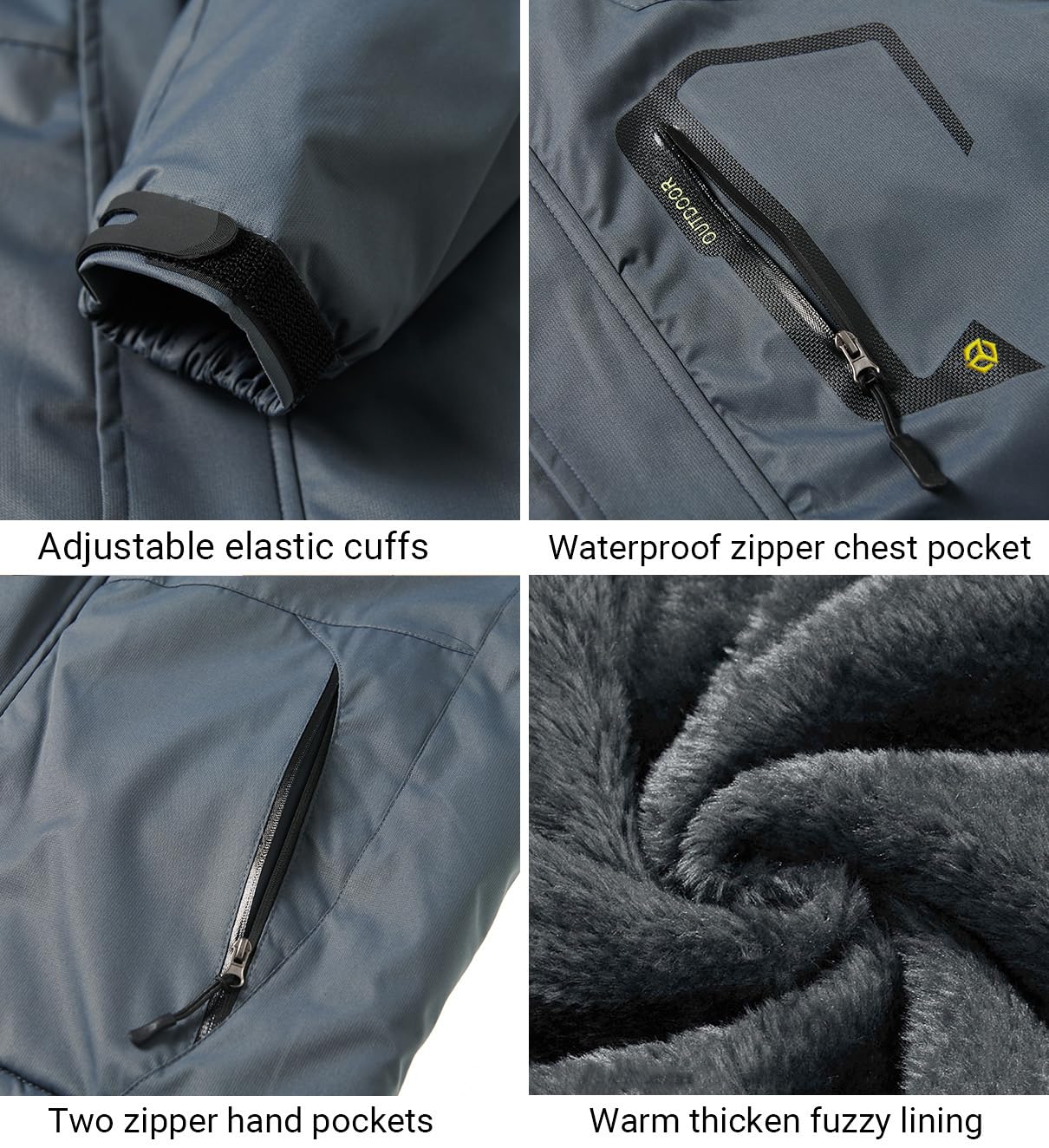 CARWORNIC Veste coupe-vent à capuche pour homme - Pour la randonnée et le snowboard