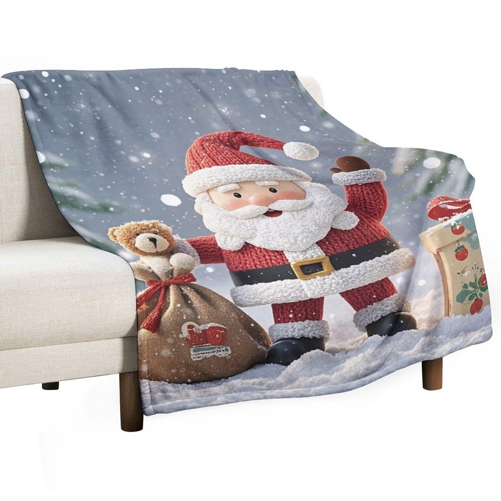 Couverture flanelle anti-boulochage de qualité supérieure avec imprimé ours élégant