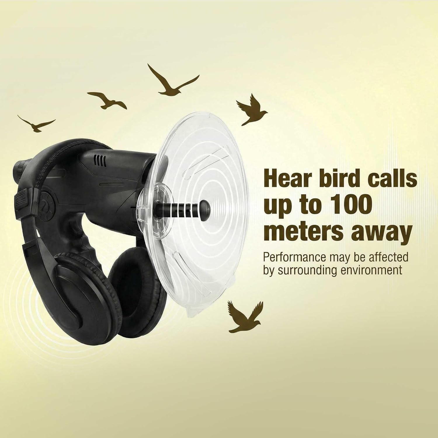 Parabolic Microphone Bird Monocular Spy Ear Bionic Listening Device Nature Observing Record for Long Range Listening Device up to 8X Magnification Monocular Soun
