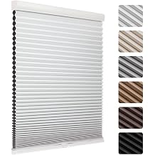 MYshade Cordless Blackout Cellular Shades, 1.5" Honeycomb Window Blinds for Bedroom & Nursery, Thermal Insulated, Noise Reducing, Privacy Shades, Inside or Outside Mount 34" W x 72" H, White