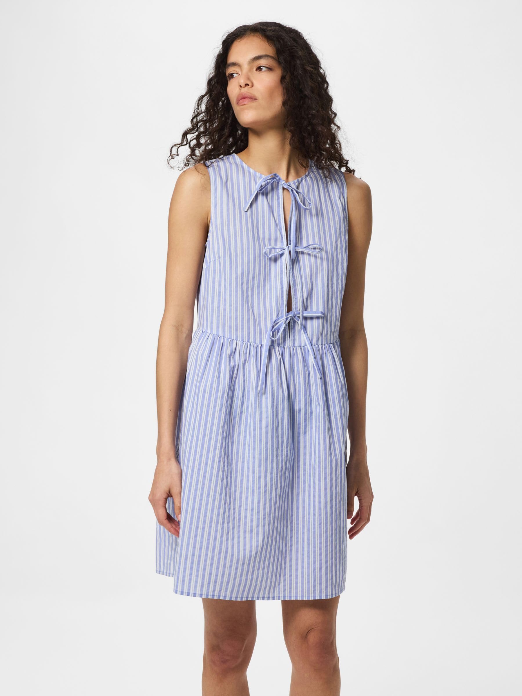 Pieces Pcjolly SL Tie Short Dress Wvn Noos BC Pcjolly SL Tie Short Dress Wvn Noos BC Mujer (Pack de 1)