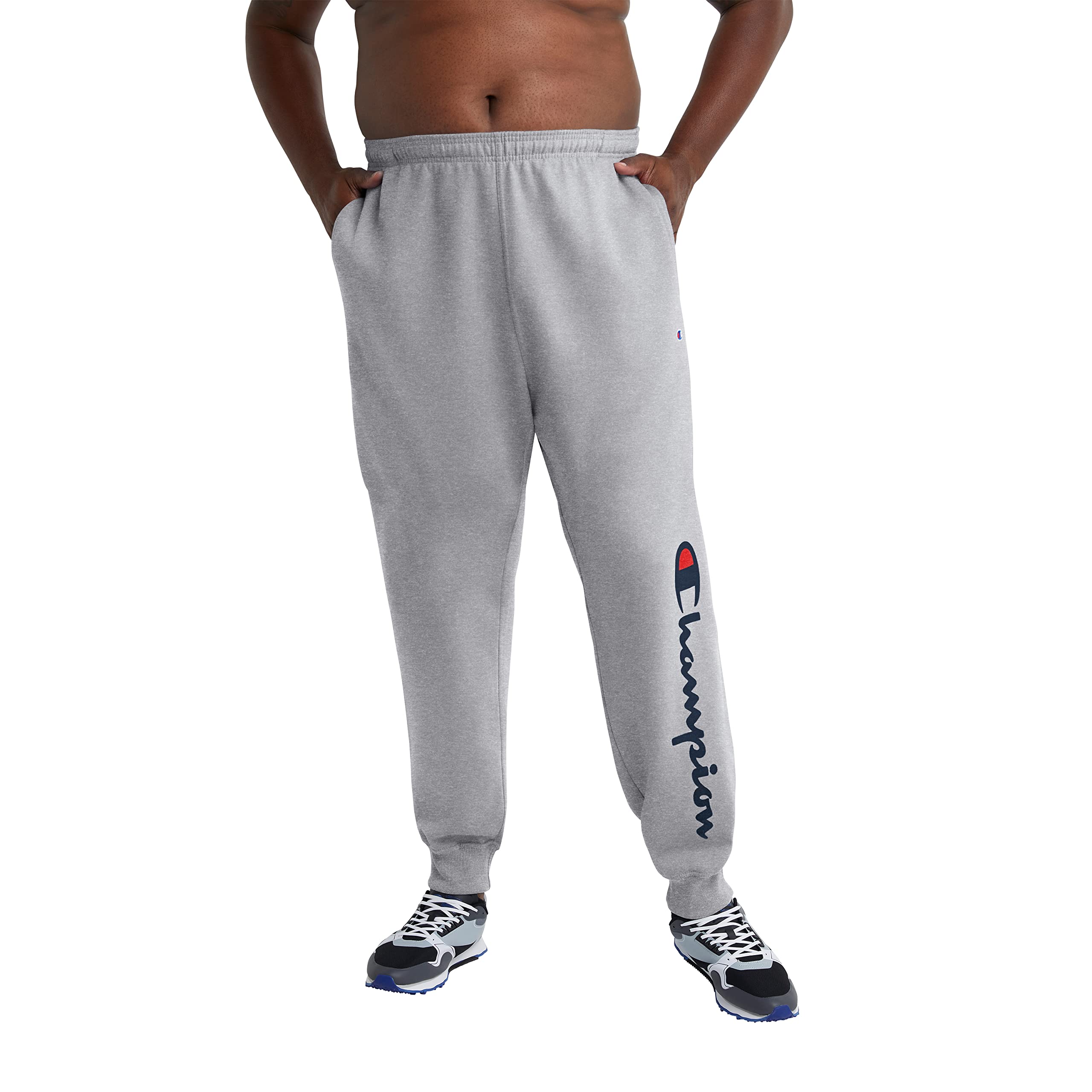Champion Powerblend - Jogger de Forro Polar para Hombre, Pierna Izquierda Pantalones Deportivos Hombre