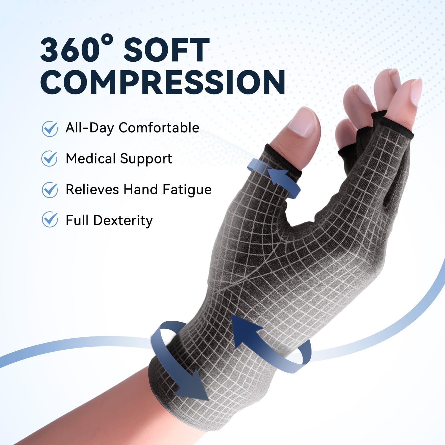 Duerer Arthritis Gloves Women Men, Carpal Tunnel, Rheumatiod, Tendonitis, Fingerless Hand Thumb Compression Gloves