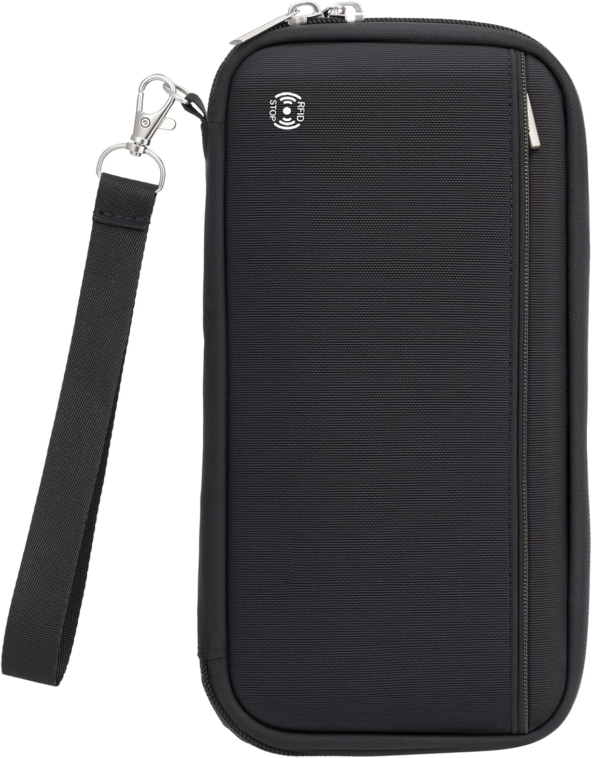 WALNEW Passport Holder Travel Family for 10, RFID-Blocking Wallet and Document Organizer Passports with Zipper, for Cards, Boarding Passes, Money, Tickets, Travel Essentials, Black, Classic