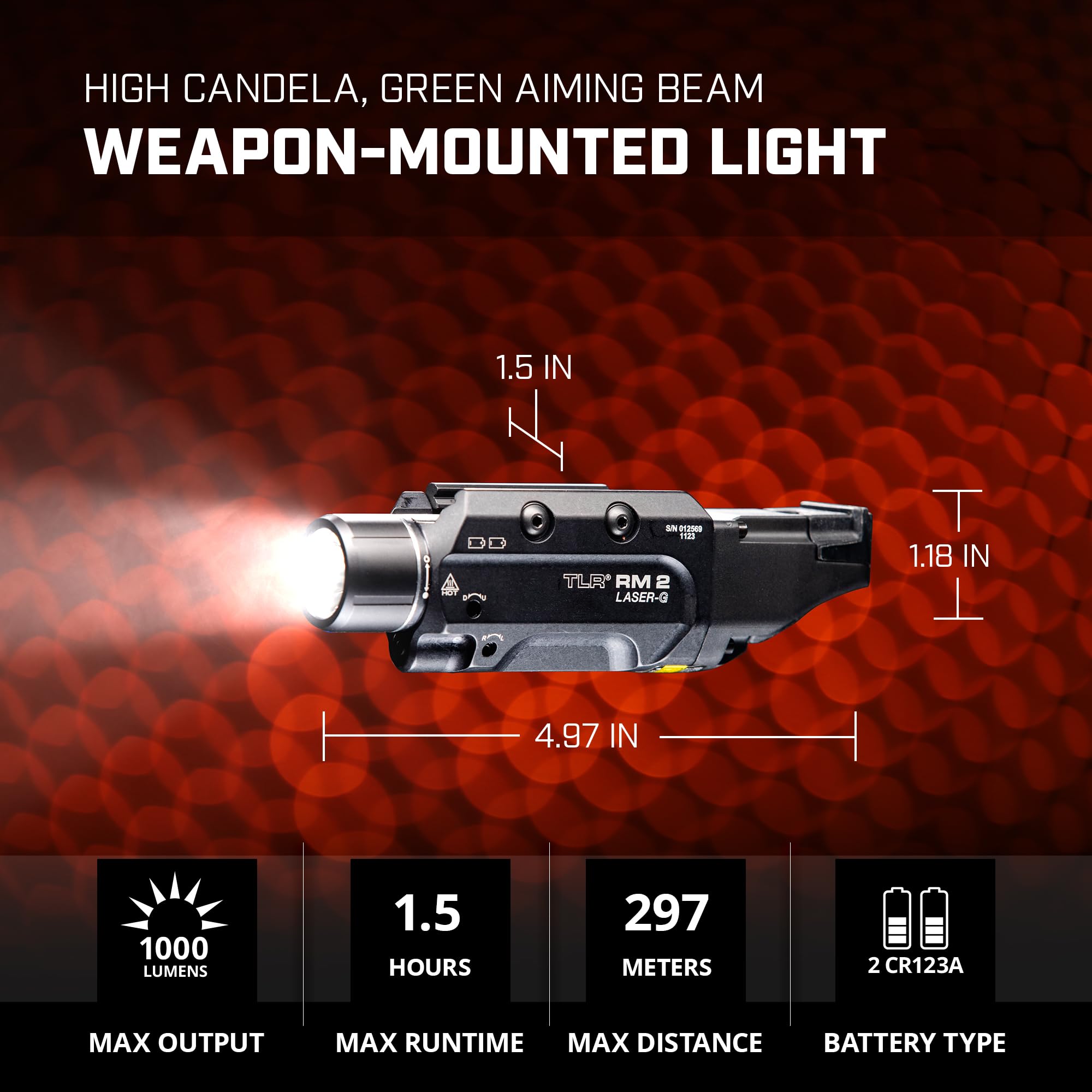 Amazon.com: Streamlight 69454 TLR RM 2 G 1000-Lumen Rail-Mounted
