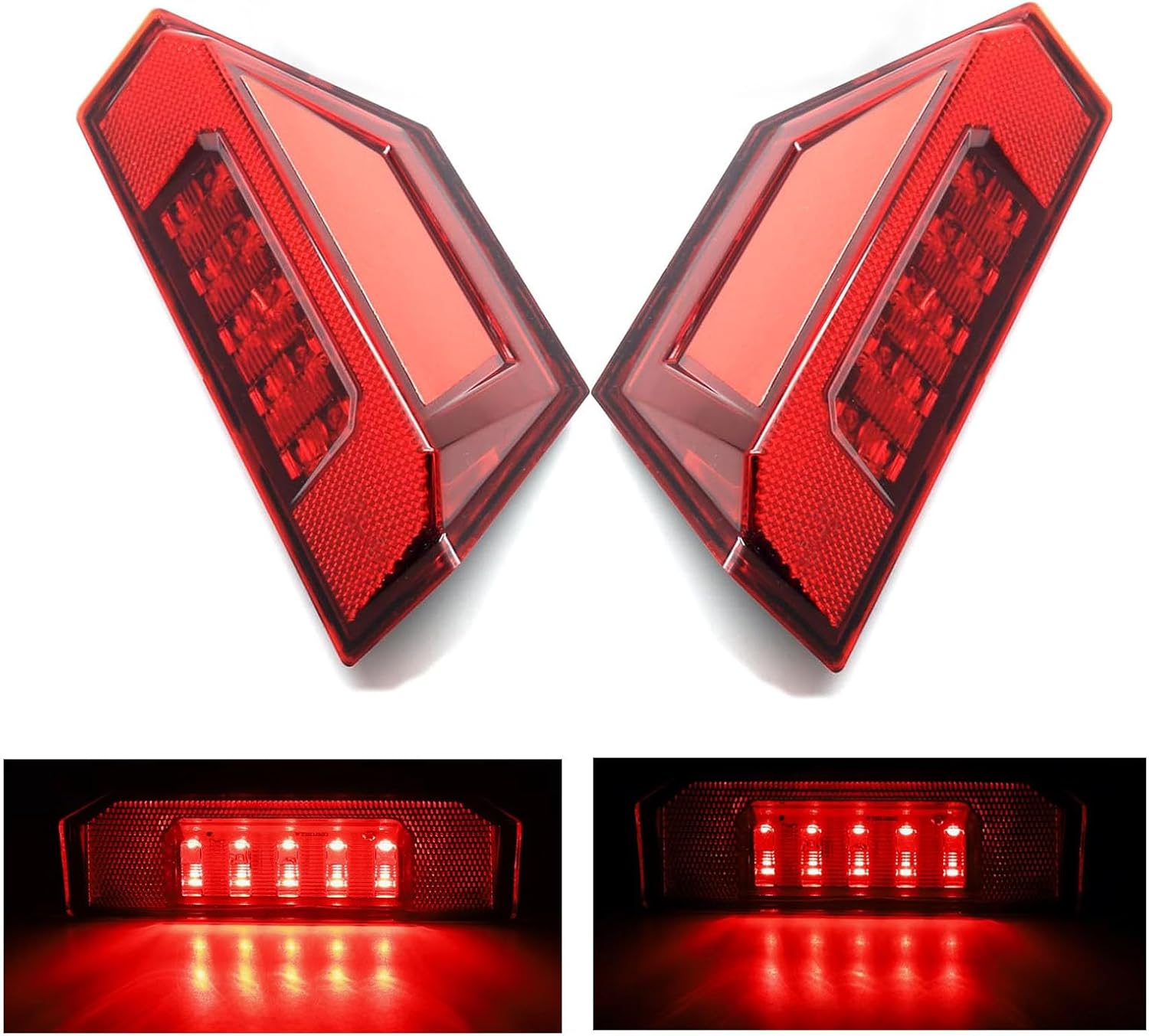 MZS UTV Tail Lights for 2412774 2411866, LED Rear Brake Stop Taillight Assembly Red Compatible with Ranger 570 900 1000 XP Crew Diesel 2013-2020 / Brutus HD 2013-2016 / General 1000 2016-2018