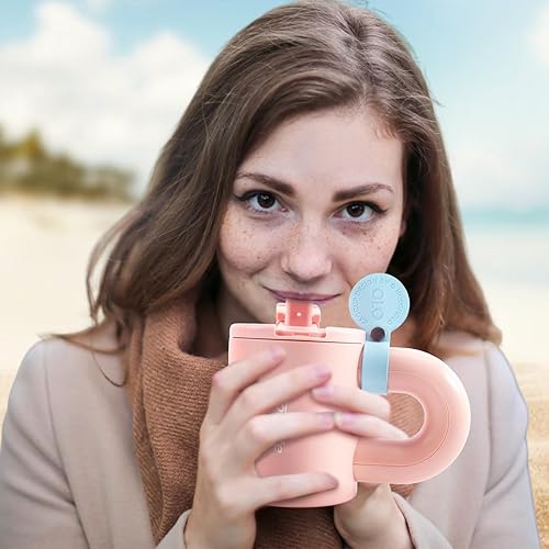 Miniatura 7 de Eyourlife Taza de viaje con forma de bolso de viaje, botella de agua portátil a prueba de fugas para café, agua, té, bebidas frías y calientes,