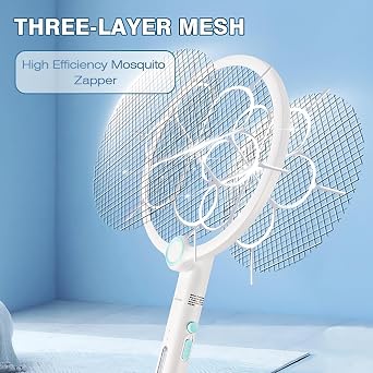 Electric Fly zapper, electric fly swatter 3800V Flies killer Indoor & Outdoor Pest Control, Mosquito and Insect Bug Zapper Racket -USB Charging,Suitable for Home,Garden,Kitchen,office