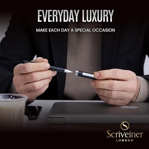 Miniatura 59 de Scriveiner Green Rollerball EDC Luxury Pen, Stunning Pocket Pen with Chrome Finish, Cool Writing Pen, Best Gift for Men & Women, German Schmidt