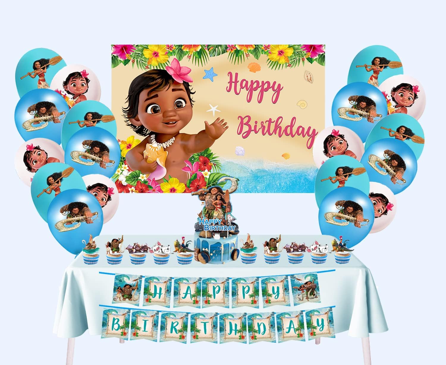 Amazon.com: Moana Birthday Party Supplies-45PCS Moana Birthday Party ...