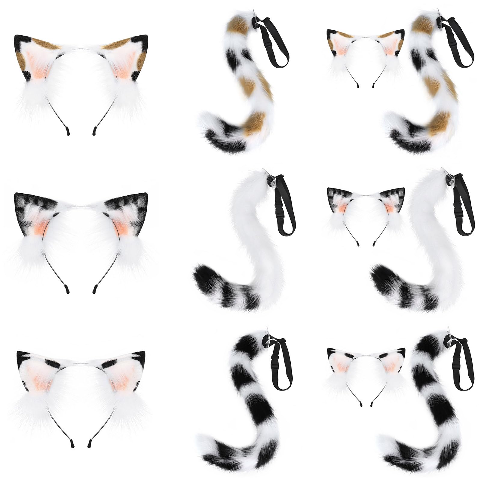Juego de diadema de 1/2 piezas con gatos, lobo,