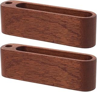 Happyyami 2 tarjeteros de madera para escritorio, profesionales, para tarjetas de presentación, color marrón claro