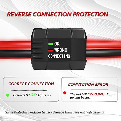 Vista 17 de Glantop®, cable con tenazas para arranque de repuesto universal para Spirit Anker, Powerall, Bolt, Powergo, Jumbl, Eavpower, Brightech (negro y rojo)