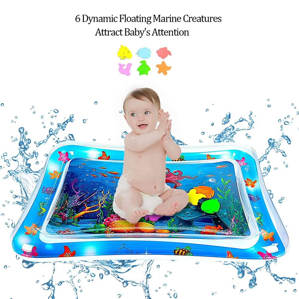 Tappetino Acquatico Gonfiabile Per Neonati 66x50 Cm - Con Animali Marini, Per Sviluppo Sensoriale 3-9 Mesi - Foto 2