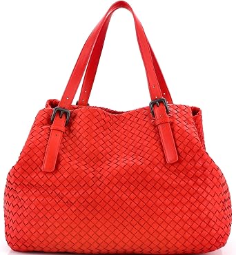 Pre-Loved A-Shape Tote Intrecciato Nappa Large, Red