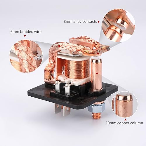 Miniatura 6 de APIELE Relé de servicio continuo 12 V CC 200 A 4 pines SPST On/Off Split carga Relé interruptor 1NO 4 Terminal para camión, barco marino