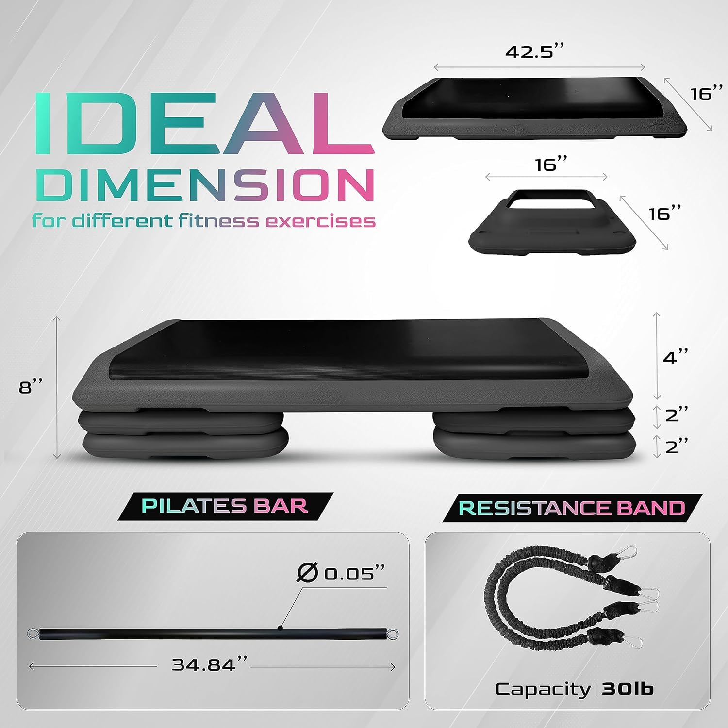 Yes4All Step Platform Squat Adapter Series_Black