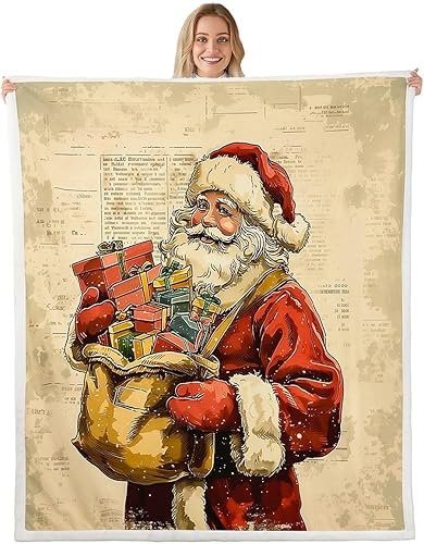 Miniatura 24 de Merry Christmas Flannel Blanket,Abstract Geometric Christmas Tree Bedroom Living Room Soft Cozy Fleece,Golden Stars Snowflakes Blankets Decor for