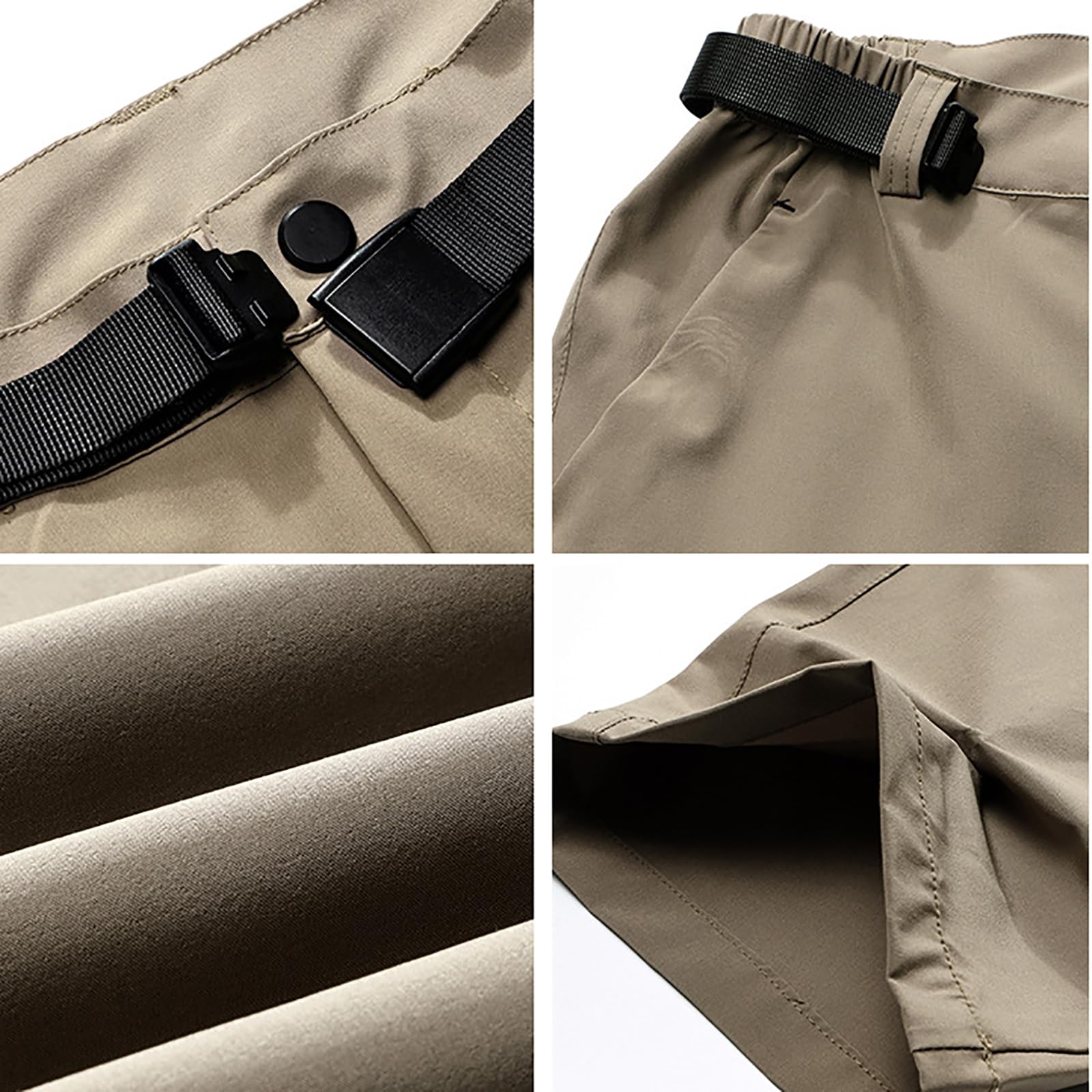 Hommes Zip Off Pantalon de Randonnée Convertible Séchage Rapide Amovible Pantalon Outdoor Camping Pantalon(Size:3XL,Color:Noir)