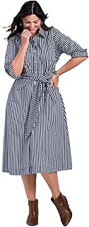 Women's Plus Size Bethany Poplin Tie Front Shirtdress - Buy now