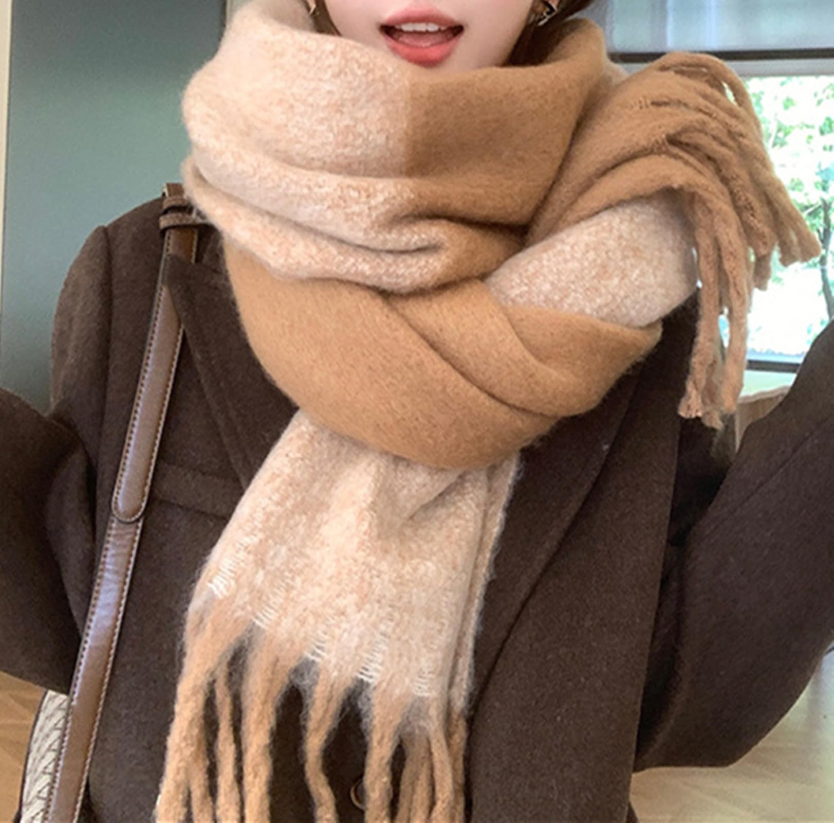 Sciarpa invernale da donna calda scialle lunga grandi sciarpe per il freddo coperta spessa sciarpe oversize grande sciarpa