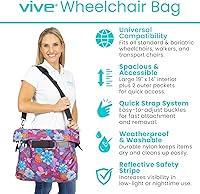 Vista 2 de Bolsa para silla de ruedas, Floral púrpura