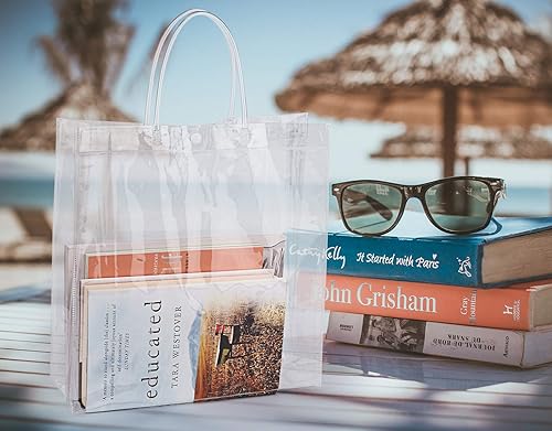 Miniatura 6 de Sdootjewelry Bolsas de regalo transparentes, 36 bolsas de regalo de PVC transparente con asas, bolsa de regalo de plástico resistente a granel,