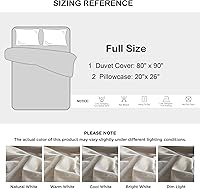Vista 5 de Talasily Juego de funda de edredón de lino tamaño matrimonial, juego de funda de edredón de mezcla de lino y algodón, suave y fresco, cierre