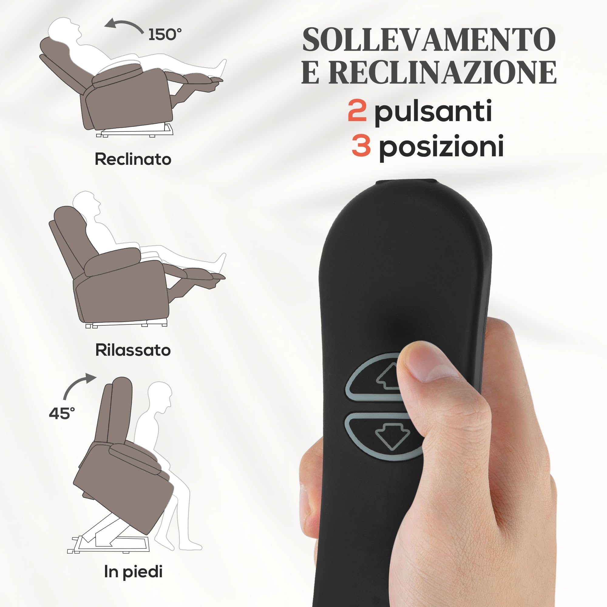 HOMCOM Poltrona Elettrica Alzapersona Reclinabile 150°, Seduta Ampia, Poltrona Relax in Velluto per Anziani, 8 Punti Massaggio Vibrante, Riscaldata, USB, Telecomandi, Poggiapiedi, Tasche, Marrone