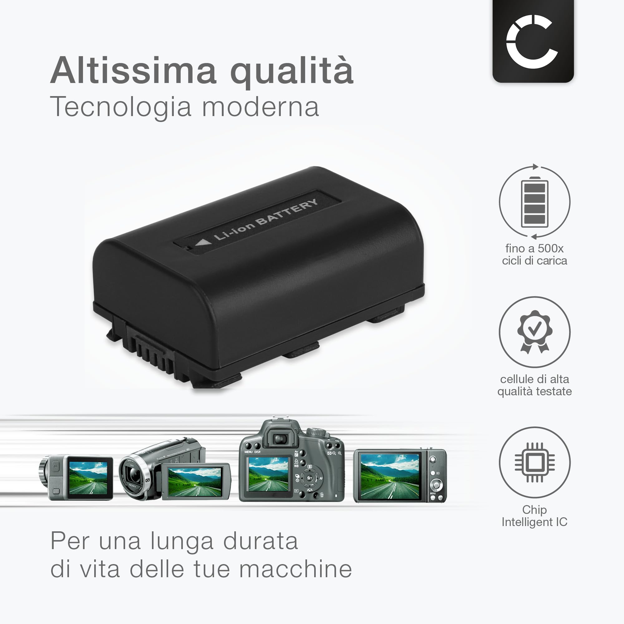 CELLONIC 1x Batteria per Fotocamera Compatibile con Sony DSLR-A200 (α200), DSLR-A230 (α230), DSLR-A330 (α330), NP-FH50 – (700mAh, 7.4V)